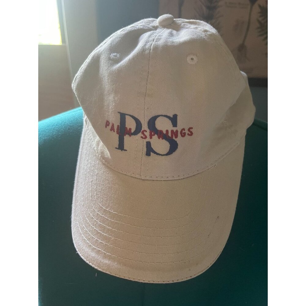 Vintage "Palm Springs" Beige Velcro Closure Dad Hat